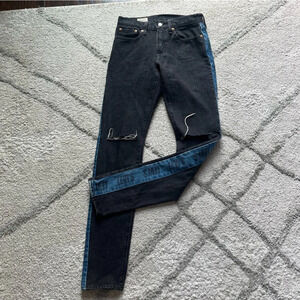 Levi's premium jeans skinny Lo-Ball Stack Black Logo Stripe Warp Stretch 28 X 34